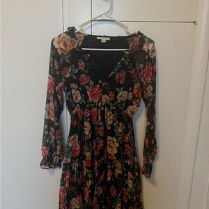 Floral Black Dress